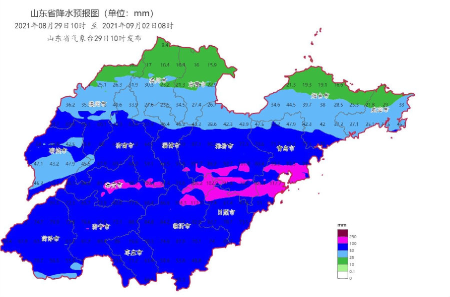 延绝性降雨去袭，比去4天山东多天有中雨部份暴雨