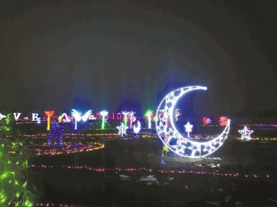 灯光秀亮相浮来山